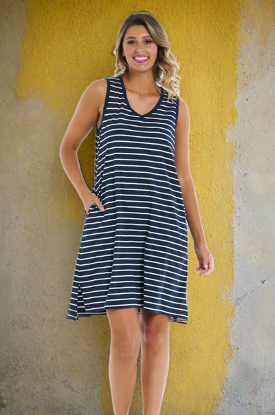 Betty Basics Summer Dress in Nautical Stripe