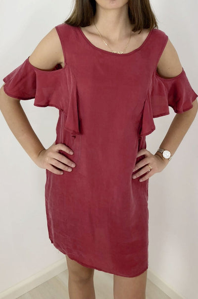 Fate + Becker Darinna Cold Shoulder Dress in Strawberry Size 8 and 12 ONLY - Hey Sara