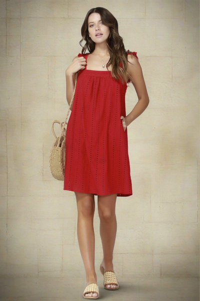 Fate + Becker Here It Comes Shift Dress in Red