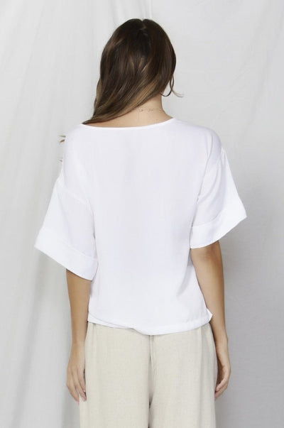 Fate + Becker Naples Drop Shoulder Top in Pearl White Size 8 or 12 ONLY - Hey Sara