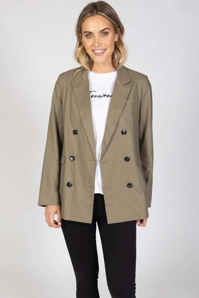 Sass Pippa Linen Jacket in Khaki