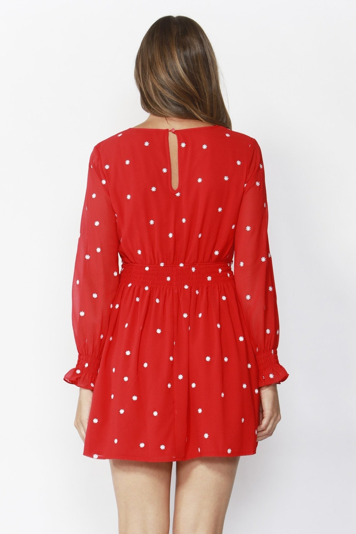Sass Daisy Fields Embroidered Dress in Apple Red - Hey Sara