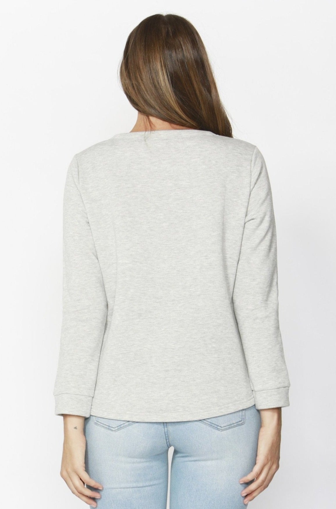 Sass Date Night Sweater in Grey Marle - Hey Sara