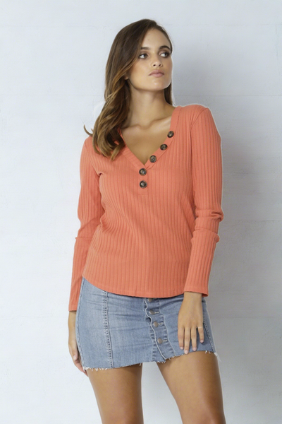 Sass Dream Chaser Button Top in Amber
