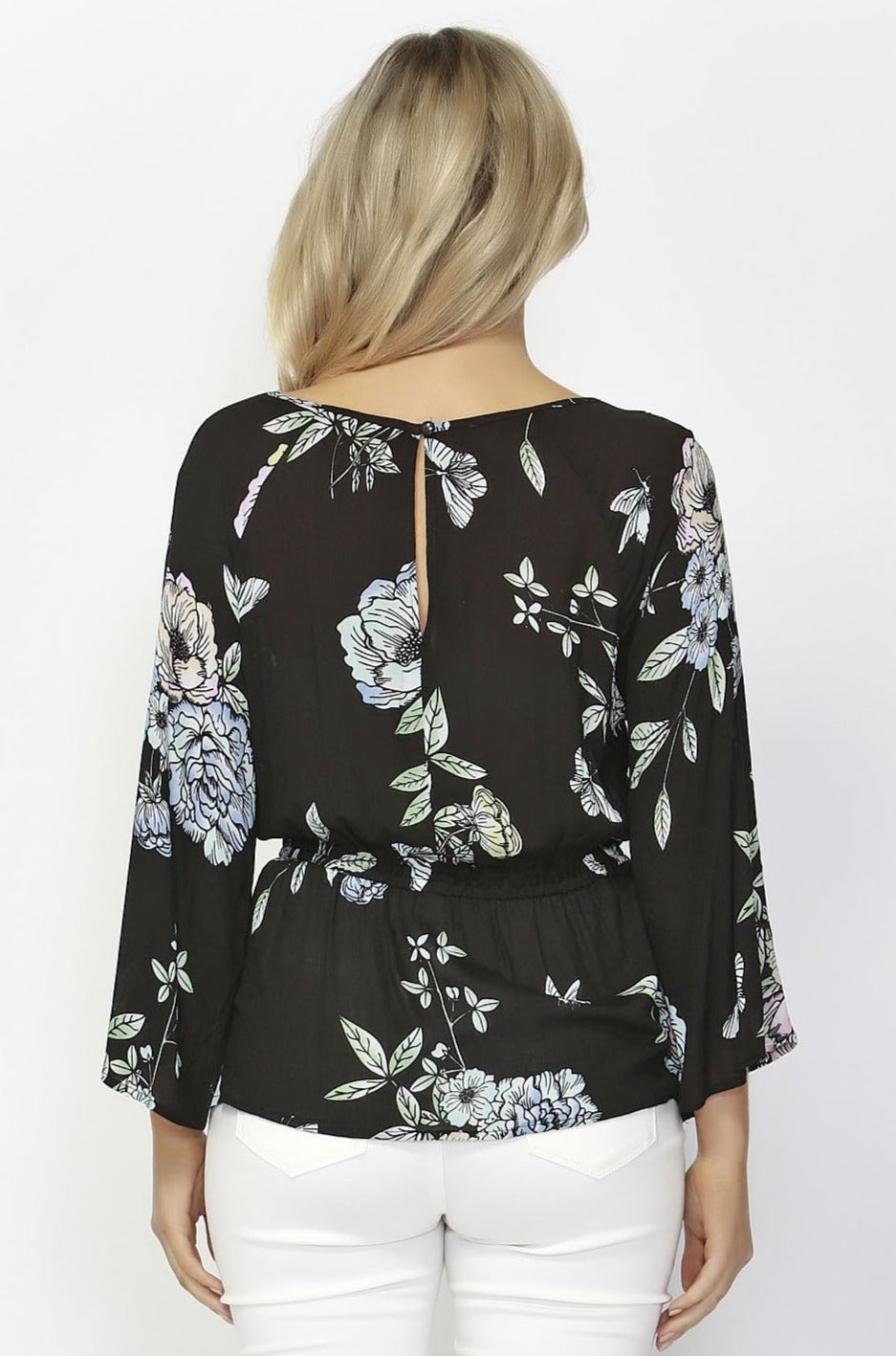 Sass Floral Oasis Tie Front Blouse in Print - Hey Sara