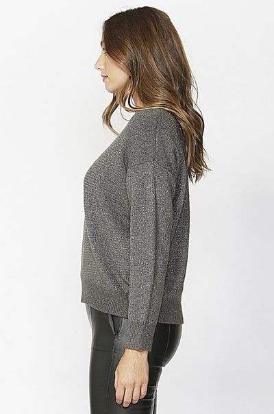 Sass Shimmer Down Jumper in Charcoal Grey - Hey Sara