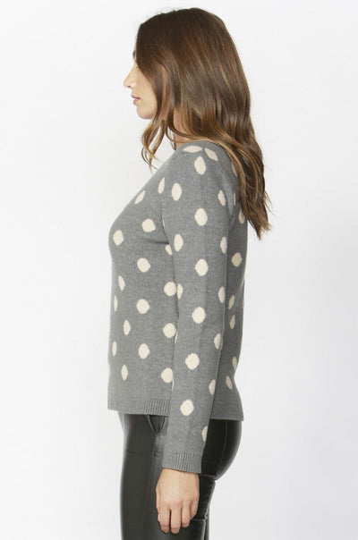 Sass Sweet Dreams Spotty Knit in Grey with Pink Spots - Hey Sara