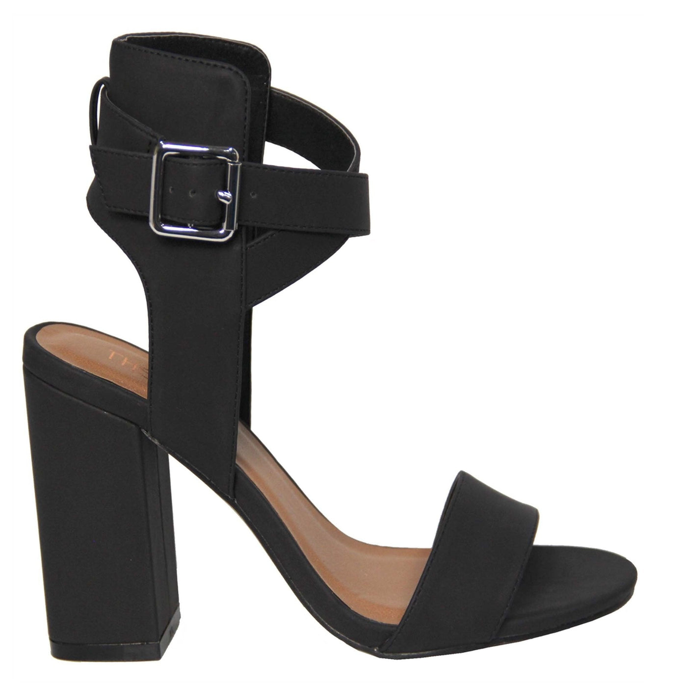 Therapy Collins Thick Strap Heel in Black Suede - Hey Sara