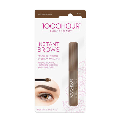 1000 Hour Instant Brows - Medium Brown Eyebrow Mascara - Hey Sara