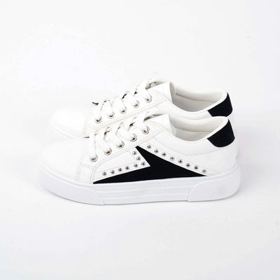 Betty Basics Stride Sneaker in White with Bling