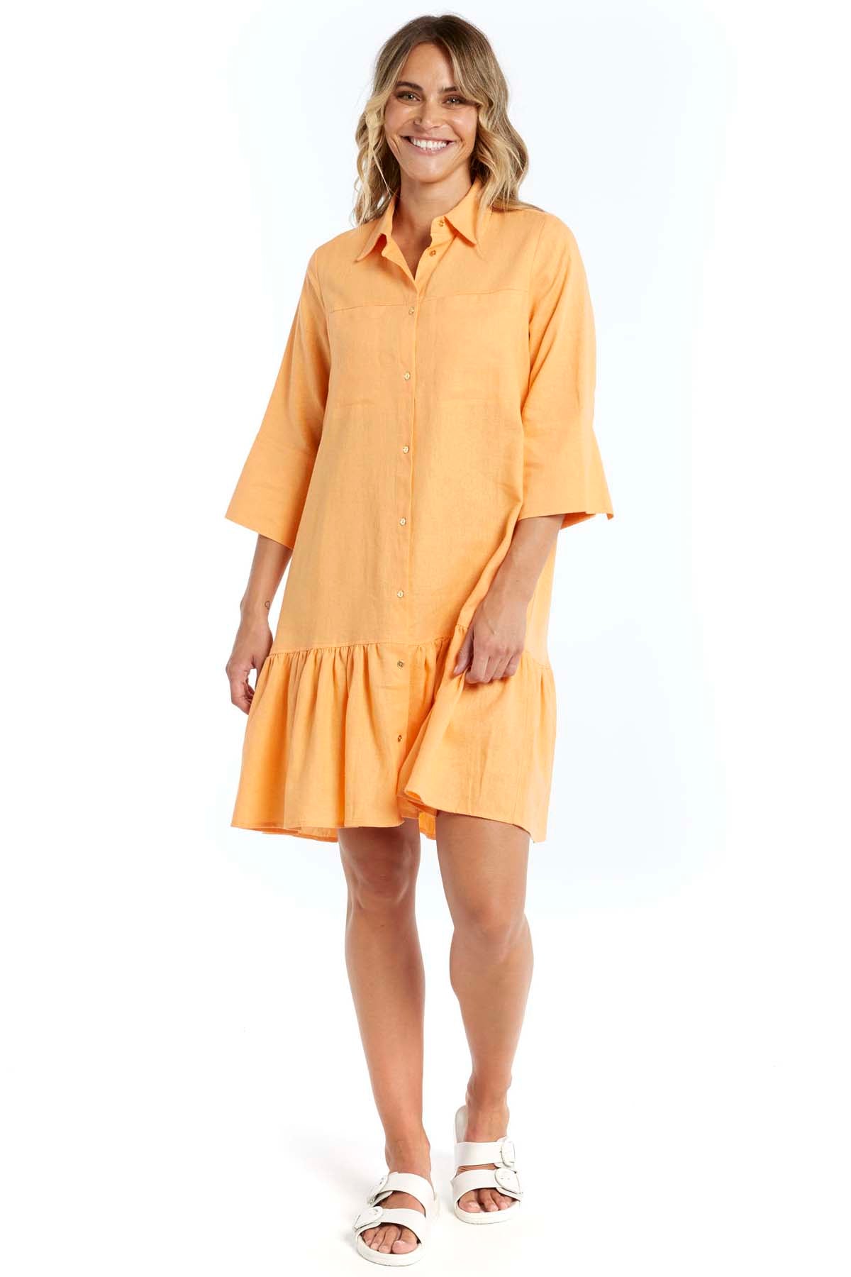 Betty Basics Adrienne Dress in Mango - Hey Sara