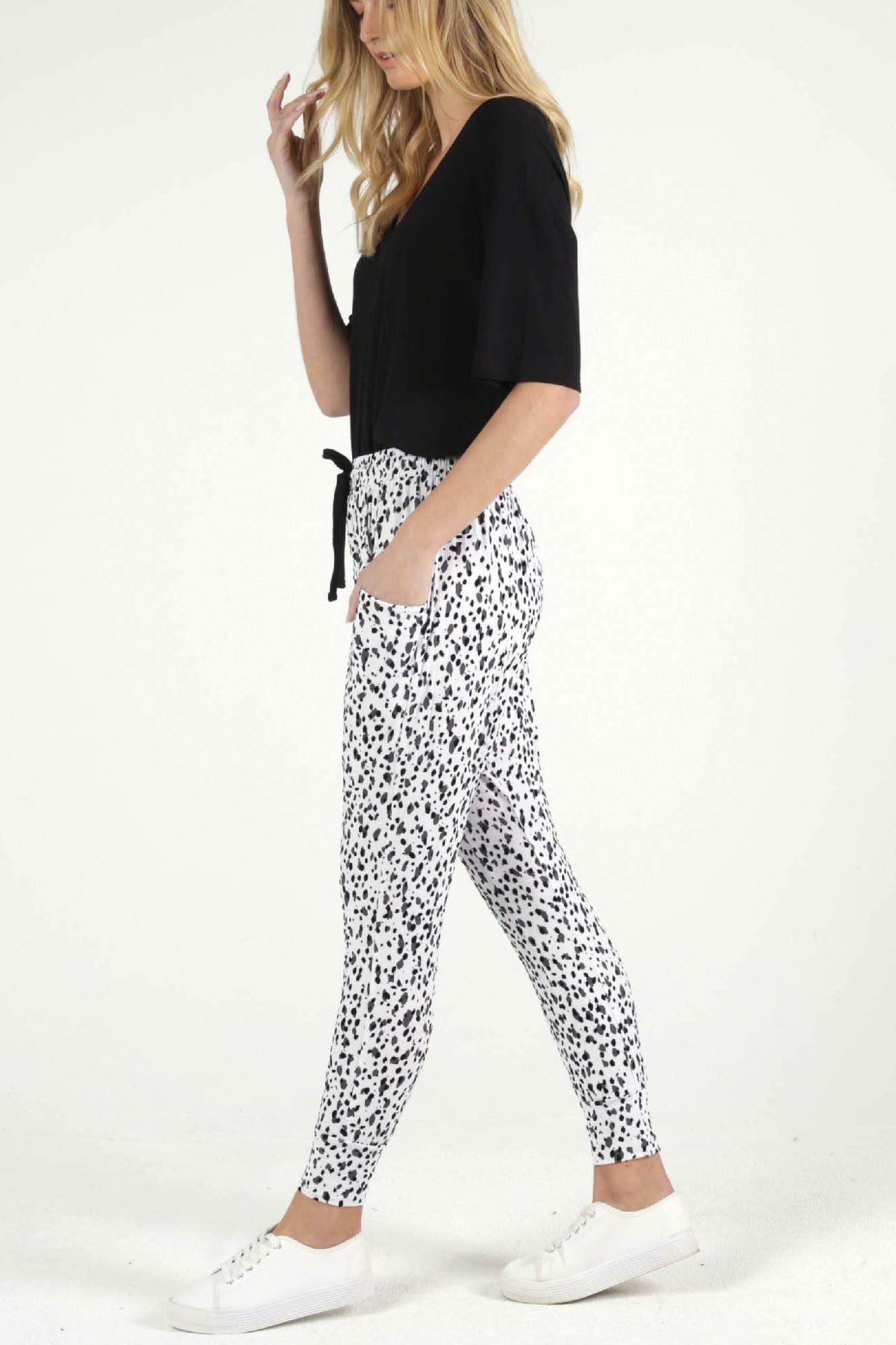 Betty Basics Barcelona Pants in Dalmatian Print - Hey Sara