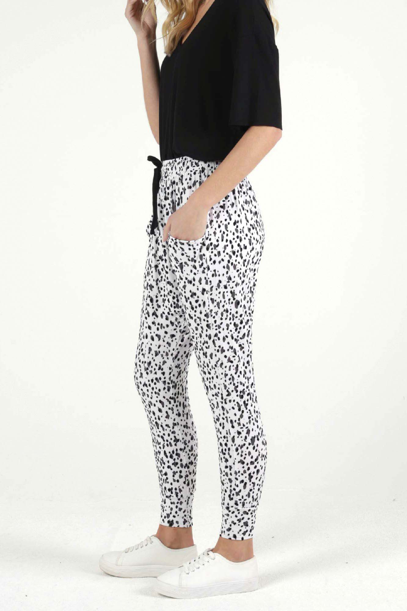 Betty Basics Barcelona Pants in Dalmatian Print - Hey Sara