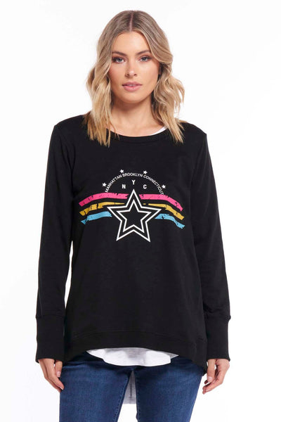 Betty Basics Dolly Sweater in Black Star - Hey Sara