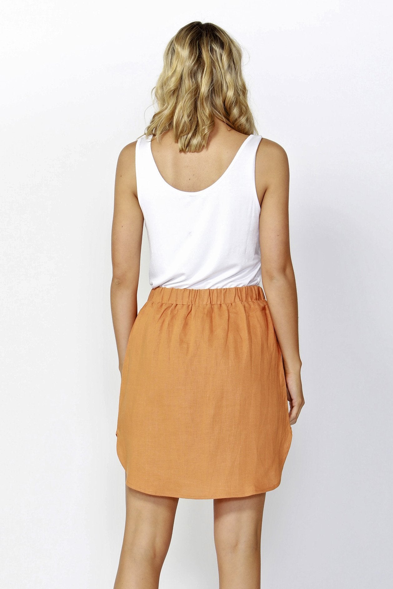Betty Basics Duke Linen Skirt in Rust - Hey Sara