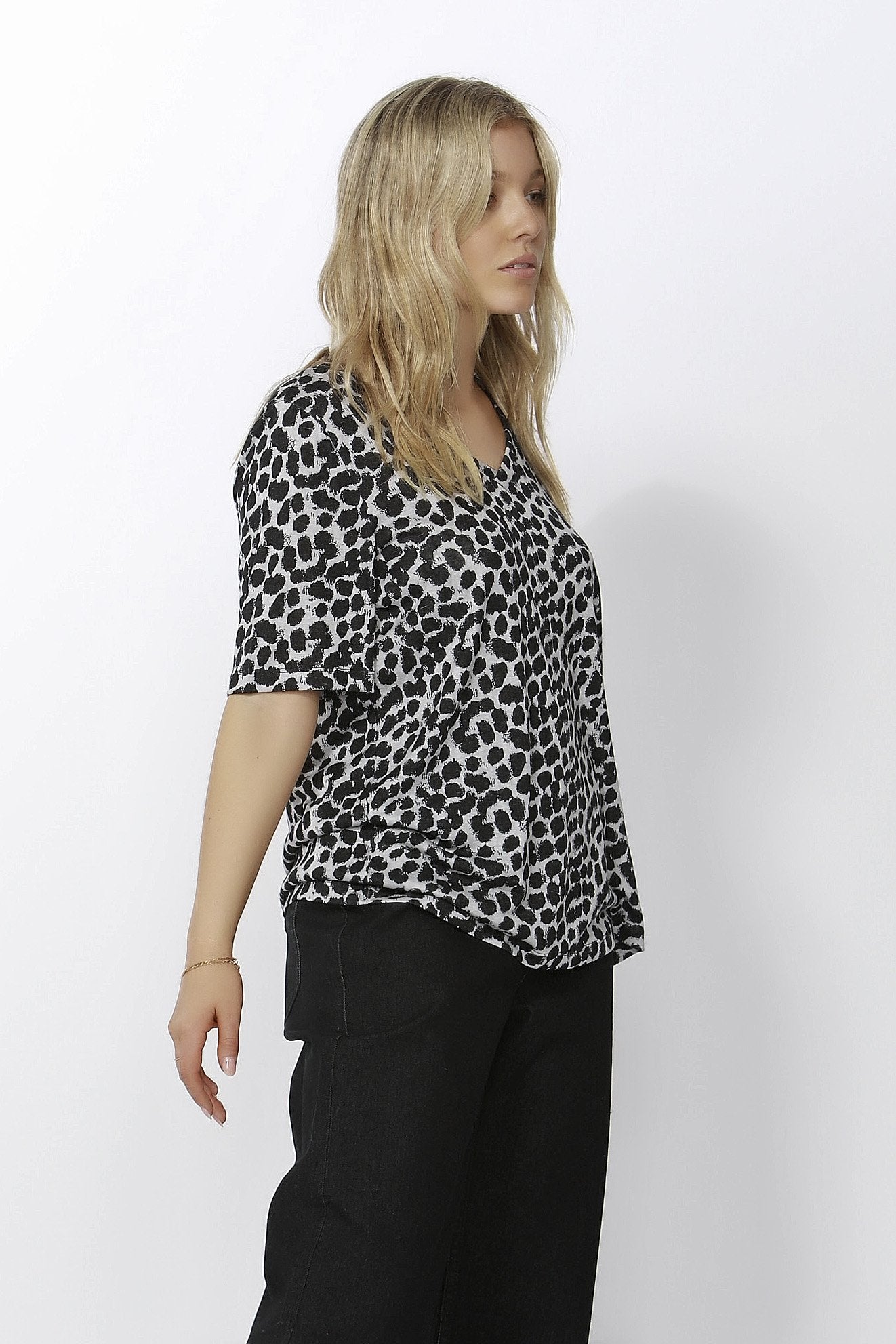 Betty Basics Messina V-Neck Tee in Leopard Print Sizes 6 or 8 Only - Hey Sara
