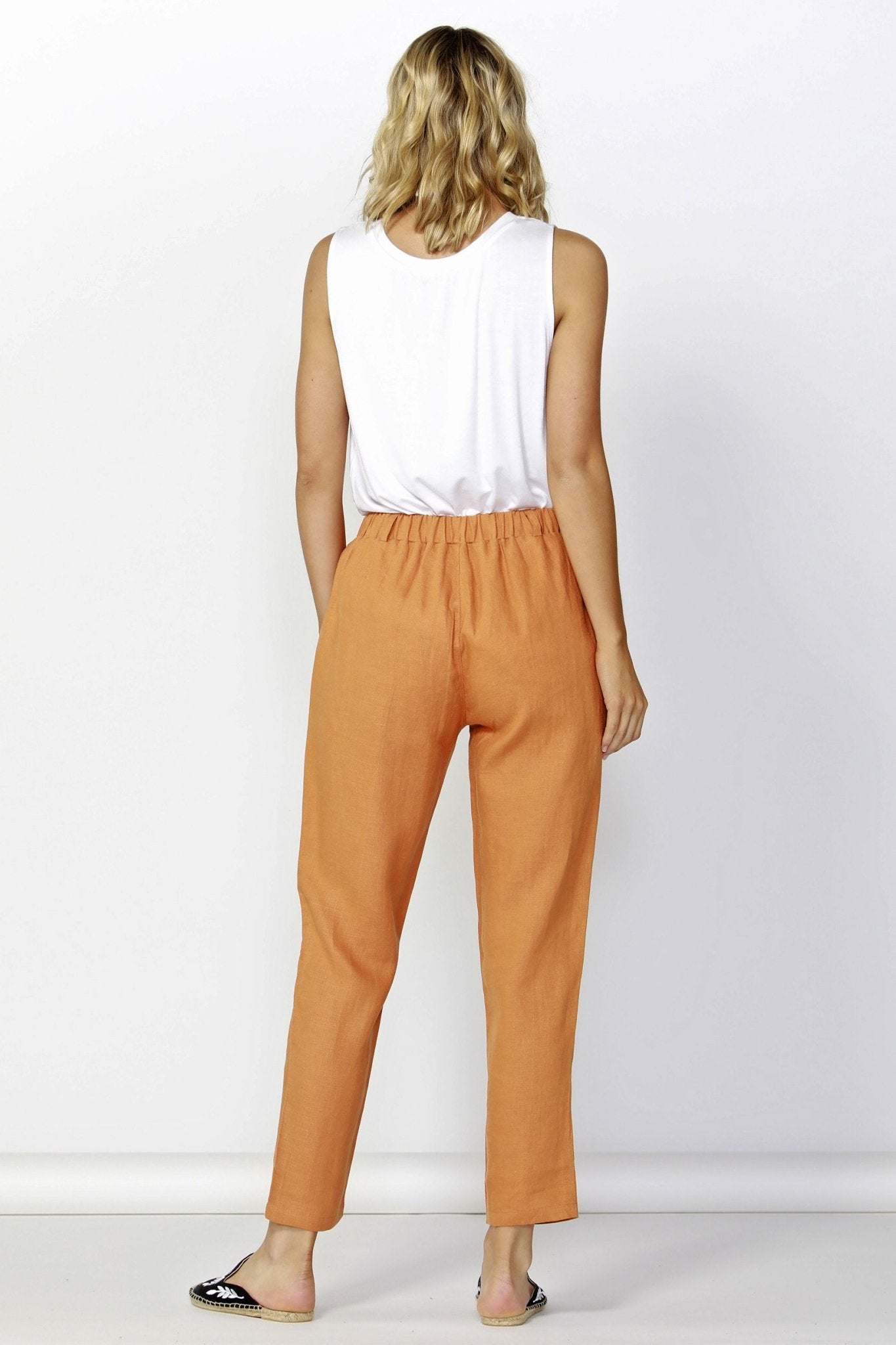 Betty Basics Rocco Linen Pant in Rust Size 8 or 14 Only - Hey Sara