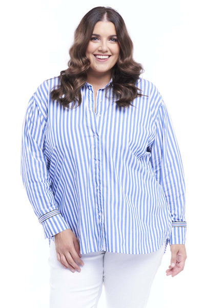 Betty Basics Scout Shirt in Blue Stripe - Hey Sara