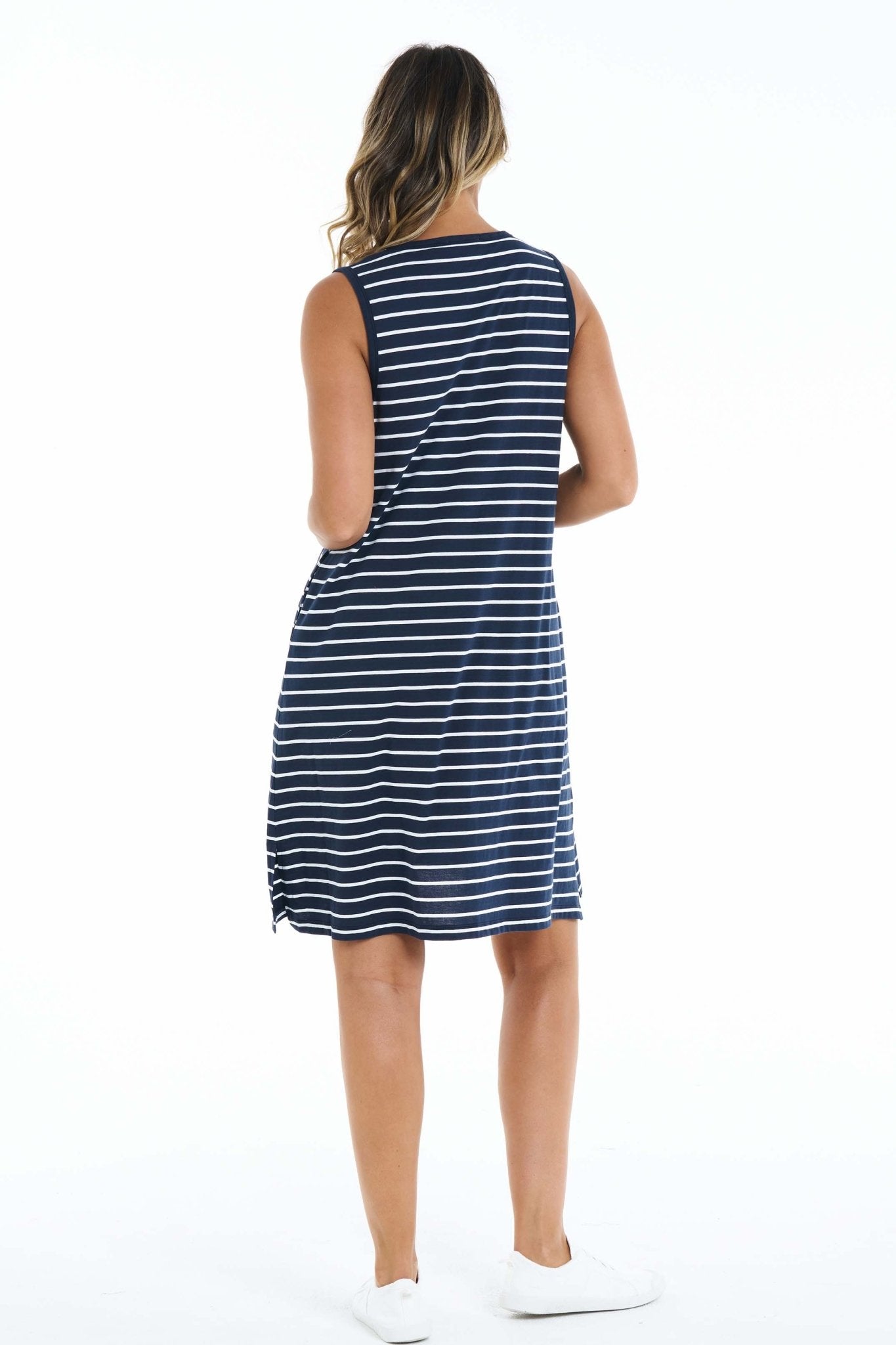 Betty Basics Summer Dress in Nautical Stripe - Hey Sara