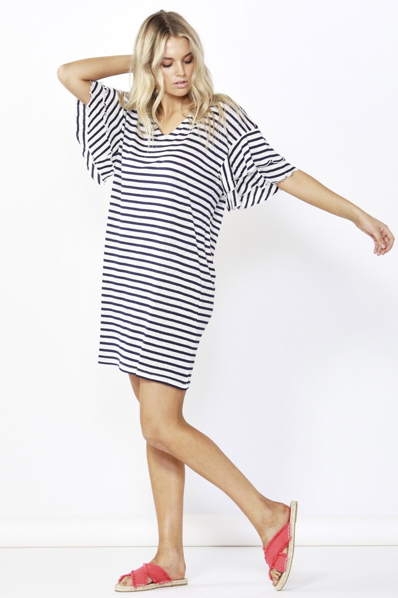 Betty Basics Sydney Dress in Ink Stripe Size 8 Only - Hey Sara