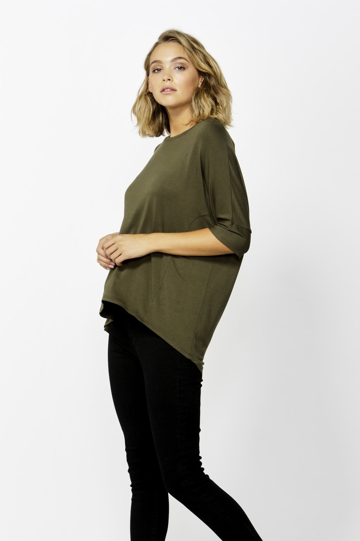 Betty Basics Wellington Tee in Olive Size 8 ONLY - Hey Sara