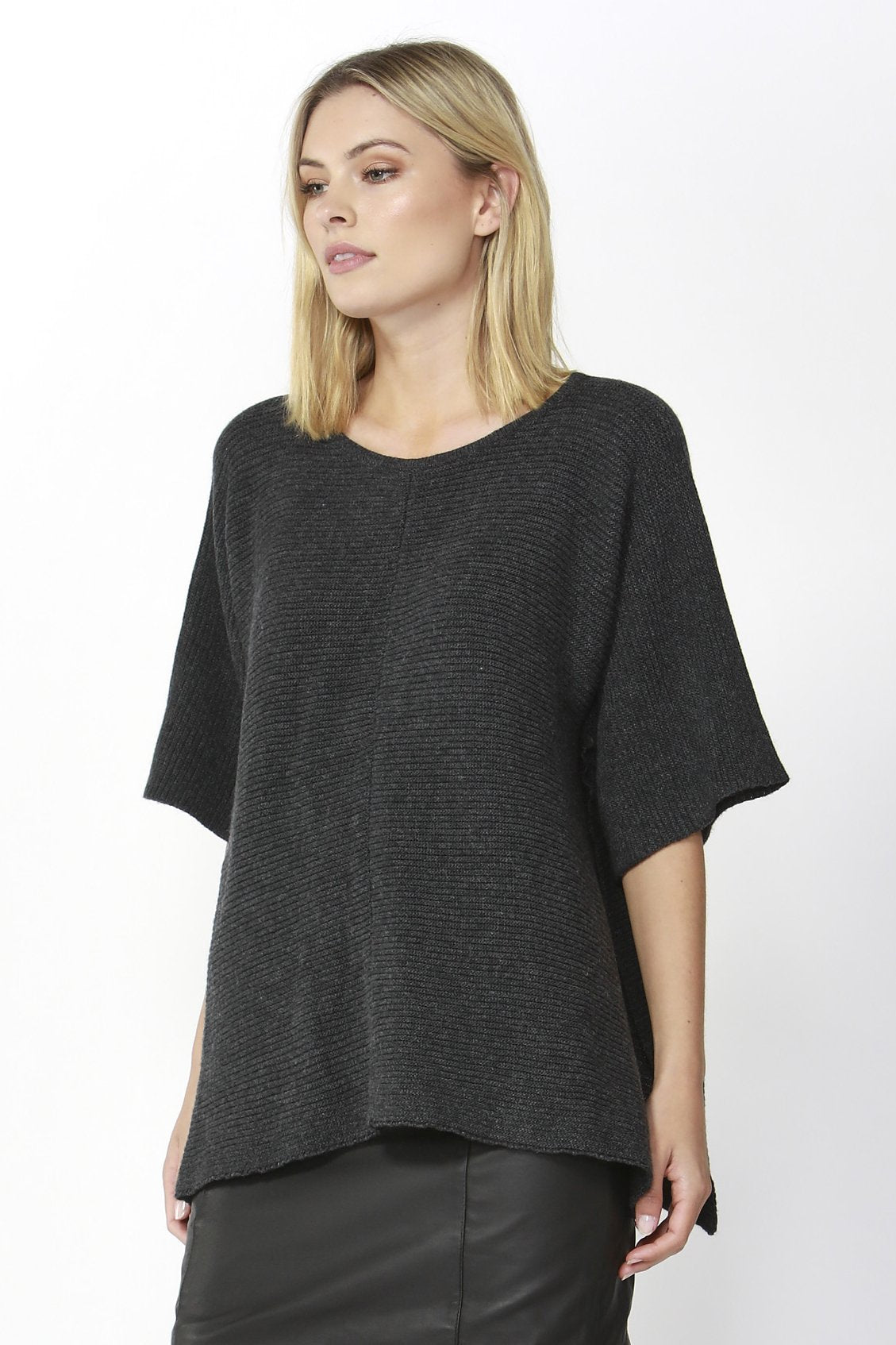 Fate + Becker Aveen Cropped Knit in Charcoal - Hey Sara
