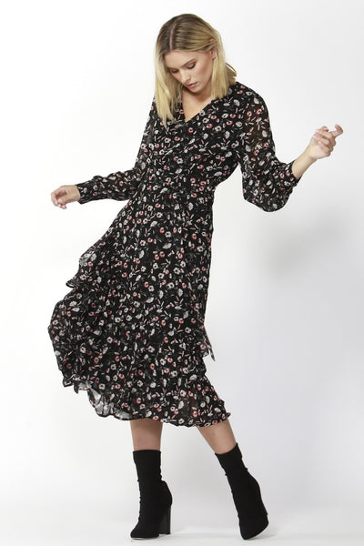Fate + Becker Nolita Wrap Dress in Floral Print - Hey Sara
