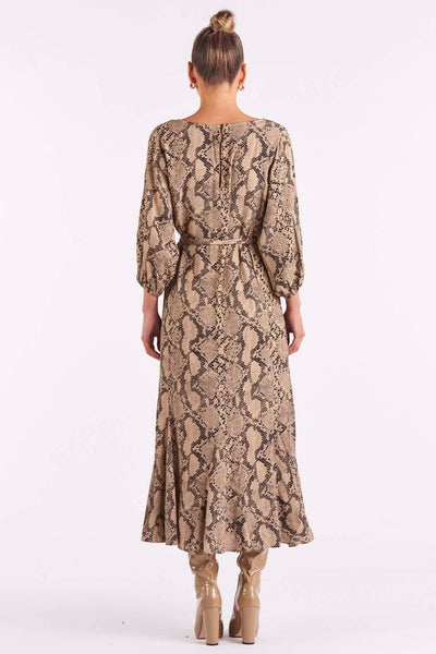 Fate + Becker Only Yesterday Dress in Snake Print - Hey Sara