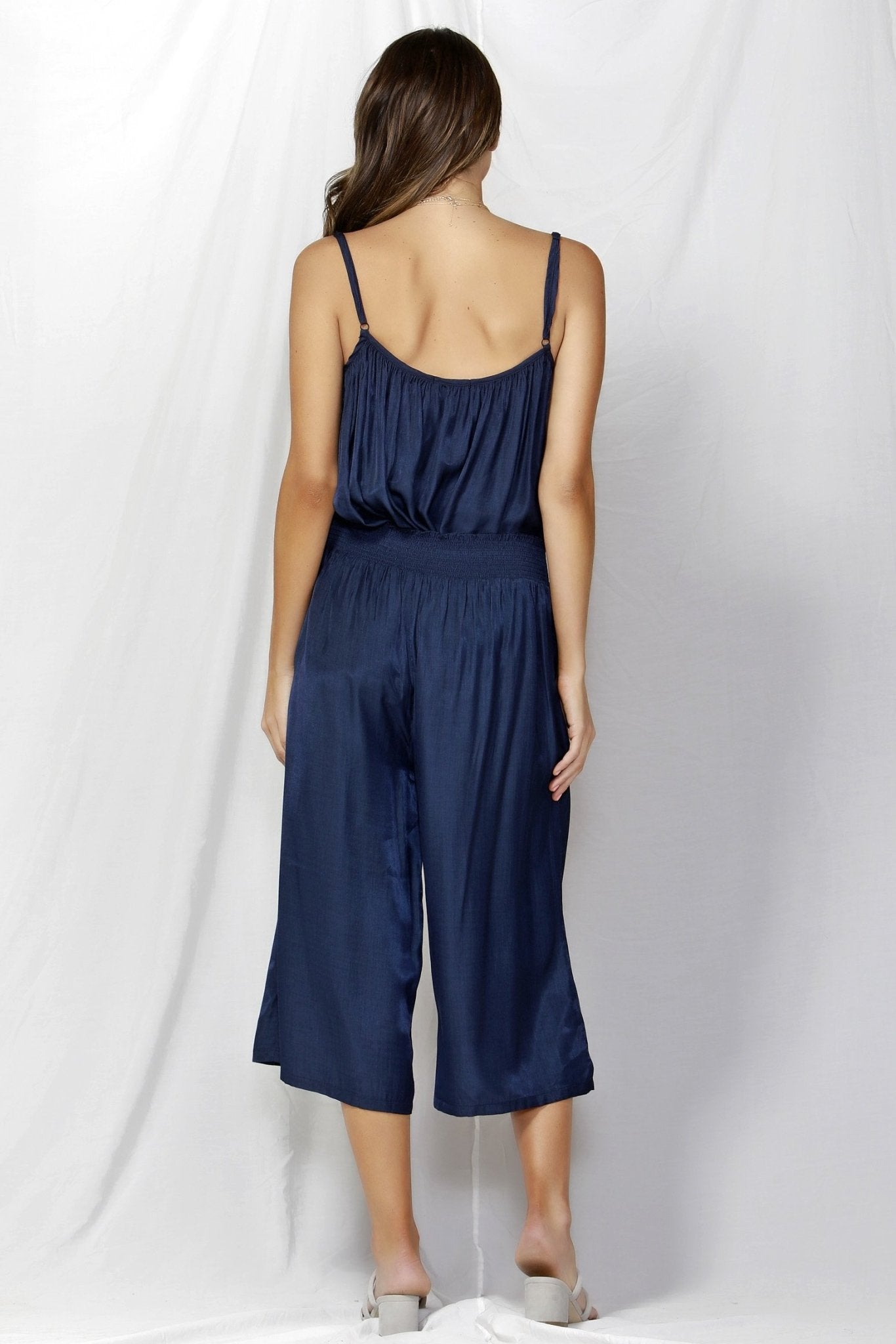 Fate + Becker So Me Shirred Waist Culottes in Navy SIZE XS OR L ONLY - Hey Sara
