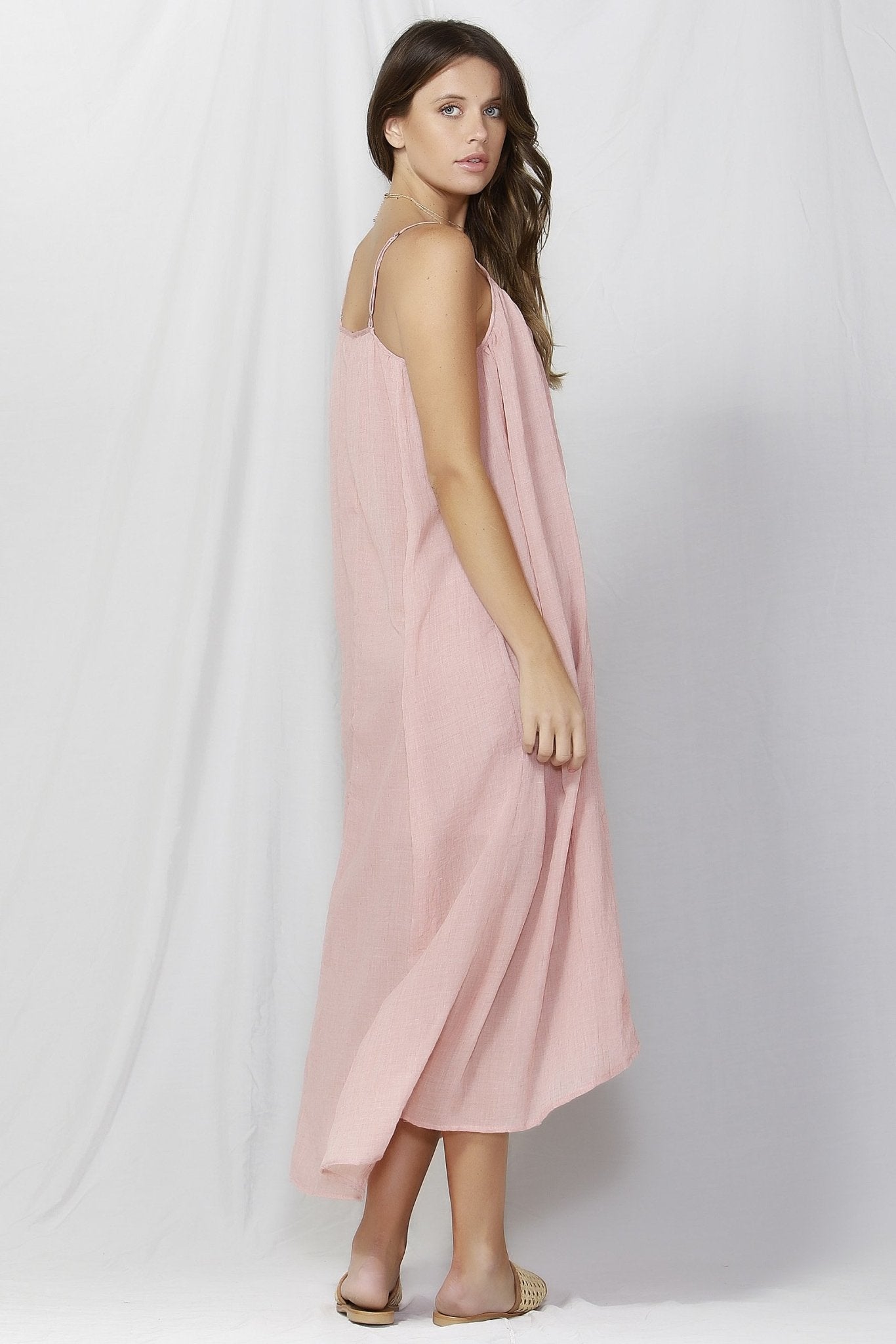 Fate + Becker Sunday Strap Maxi Dress in Pink Size S Only - Hey Sara
