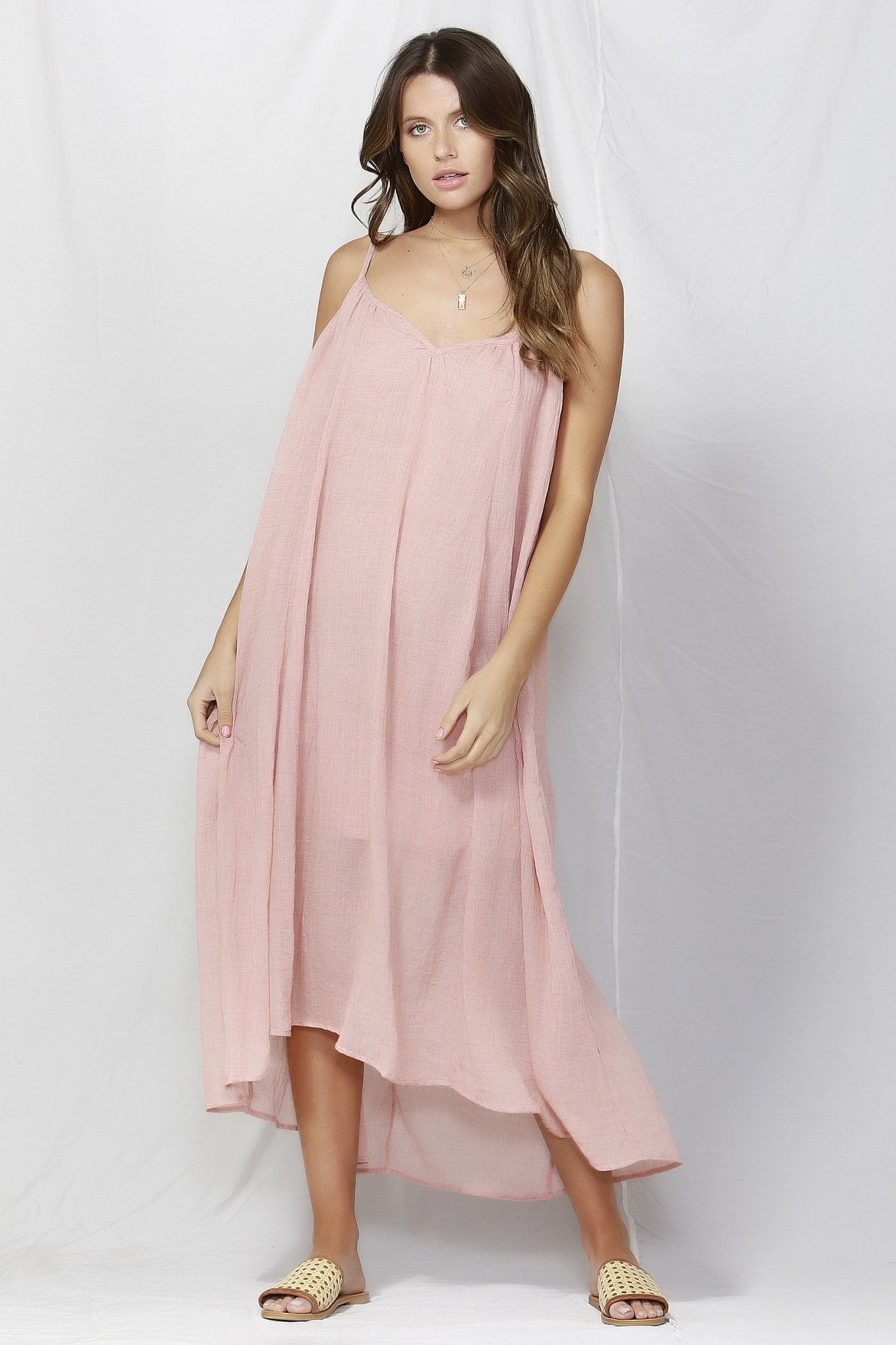 Fate + Becker Sunday Strap Maxi Dress in Pink Size S Only - Hey Sara