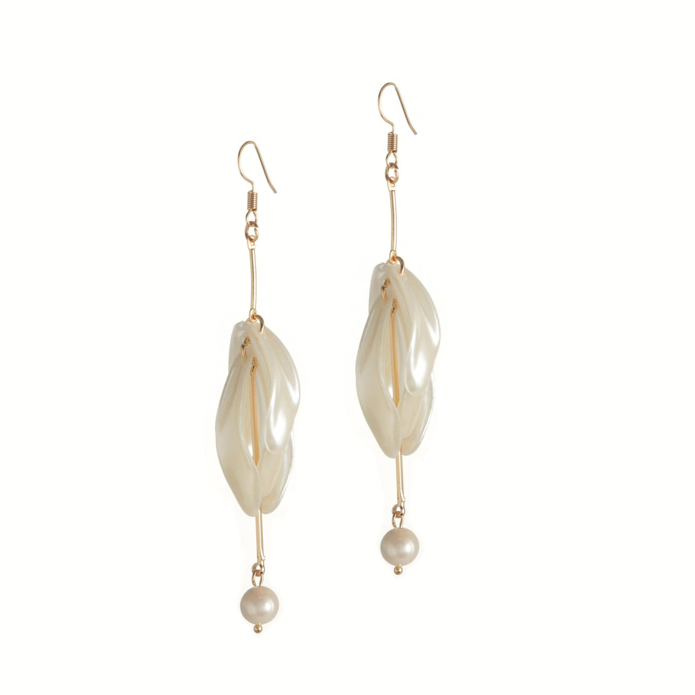 Gala elegant drop earrings with synthetic pearl highlights - Hey Sara