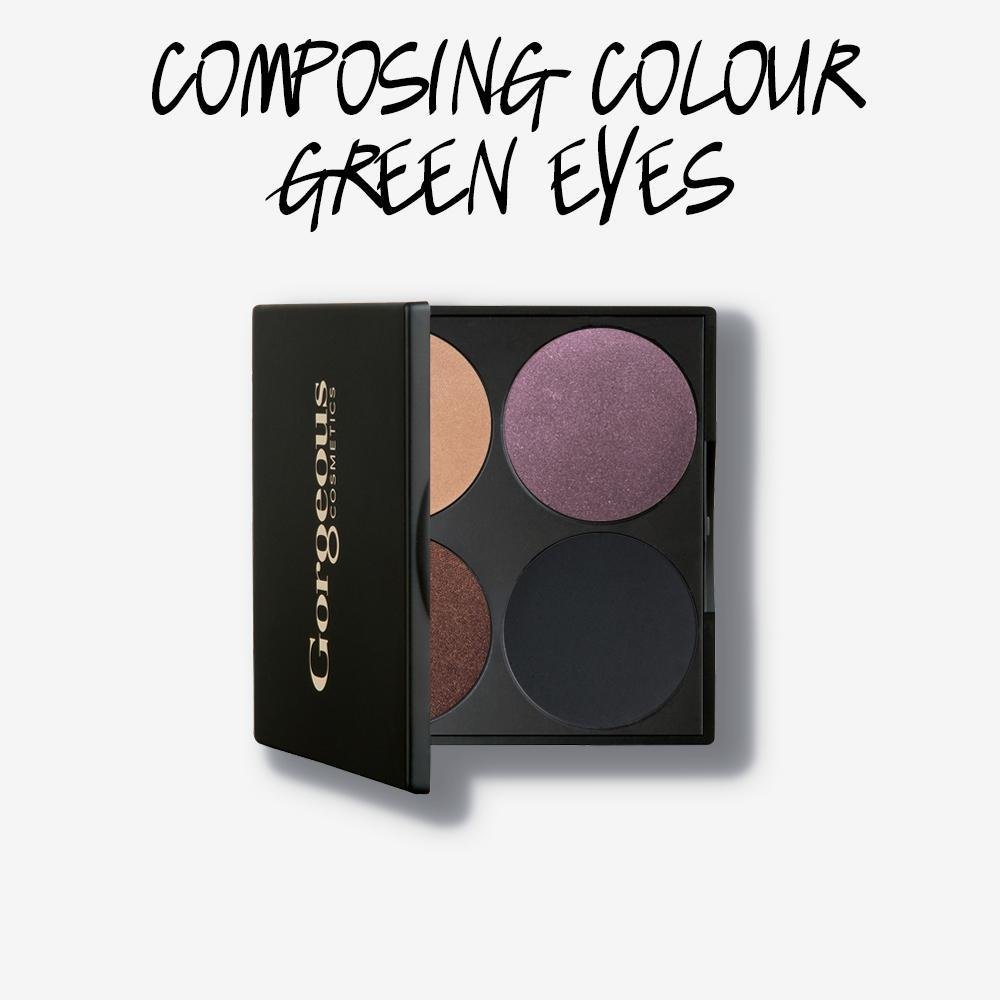 Gorgeous 4 Pan Eyeshadow Palette - Composing Colour Green Eyes - Hey Sara