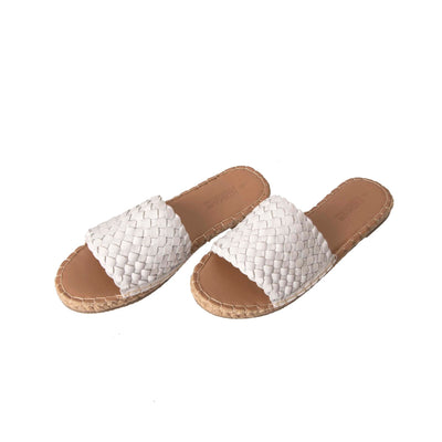 Human Shoes Chrissy Leather Slide in White - Hey Sara