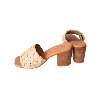 Human Shoes Florida Leather Mule in Latte - Hey Sara