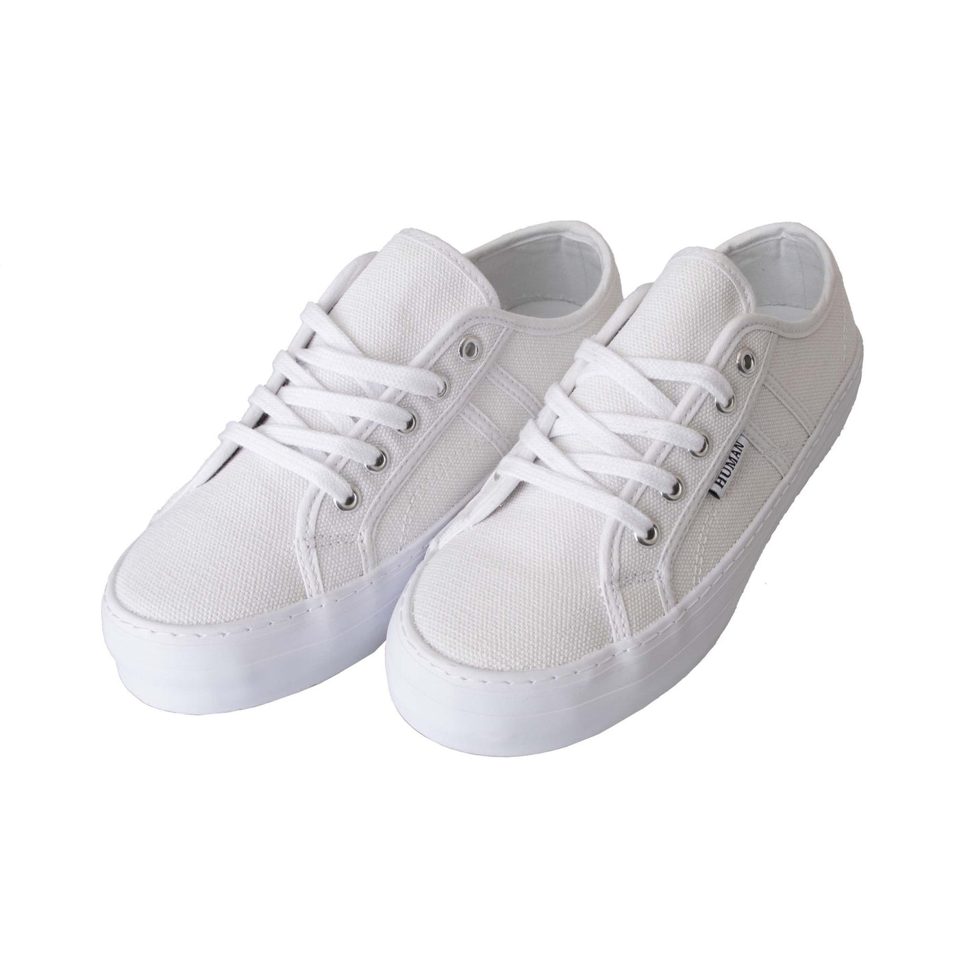 Human Shoes Lift Canvas Shoe in White - Hey Sara