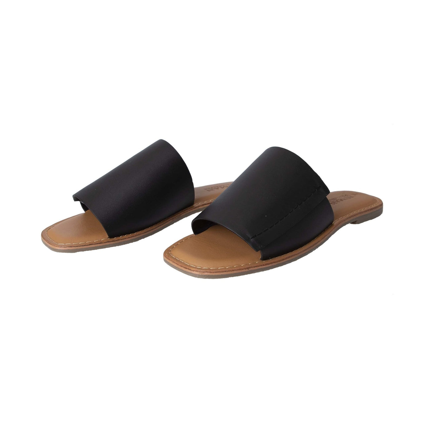 Human Shoes Oats Leather Slide in Black - Hey Sara