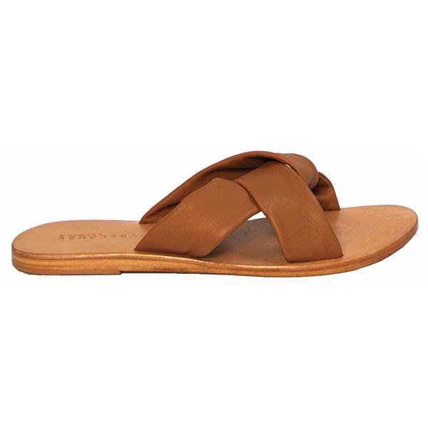 Just Because Colva Slide in Tan Leather - Hey Sara