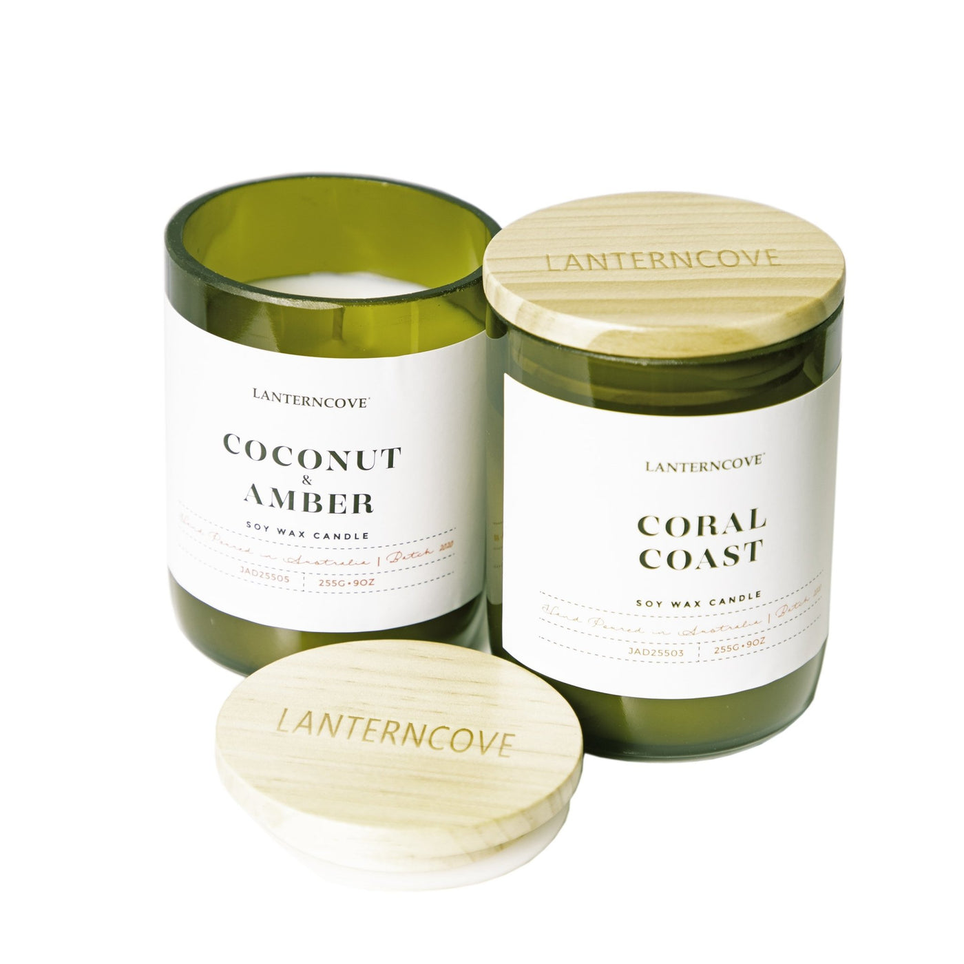 Lantern Cove Jade Coconut and Amber 9oz Soy Candle - Hey Sara