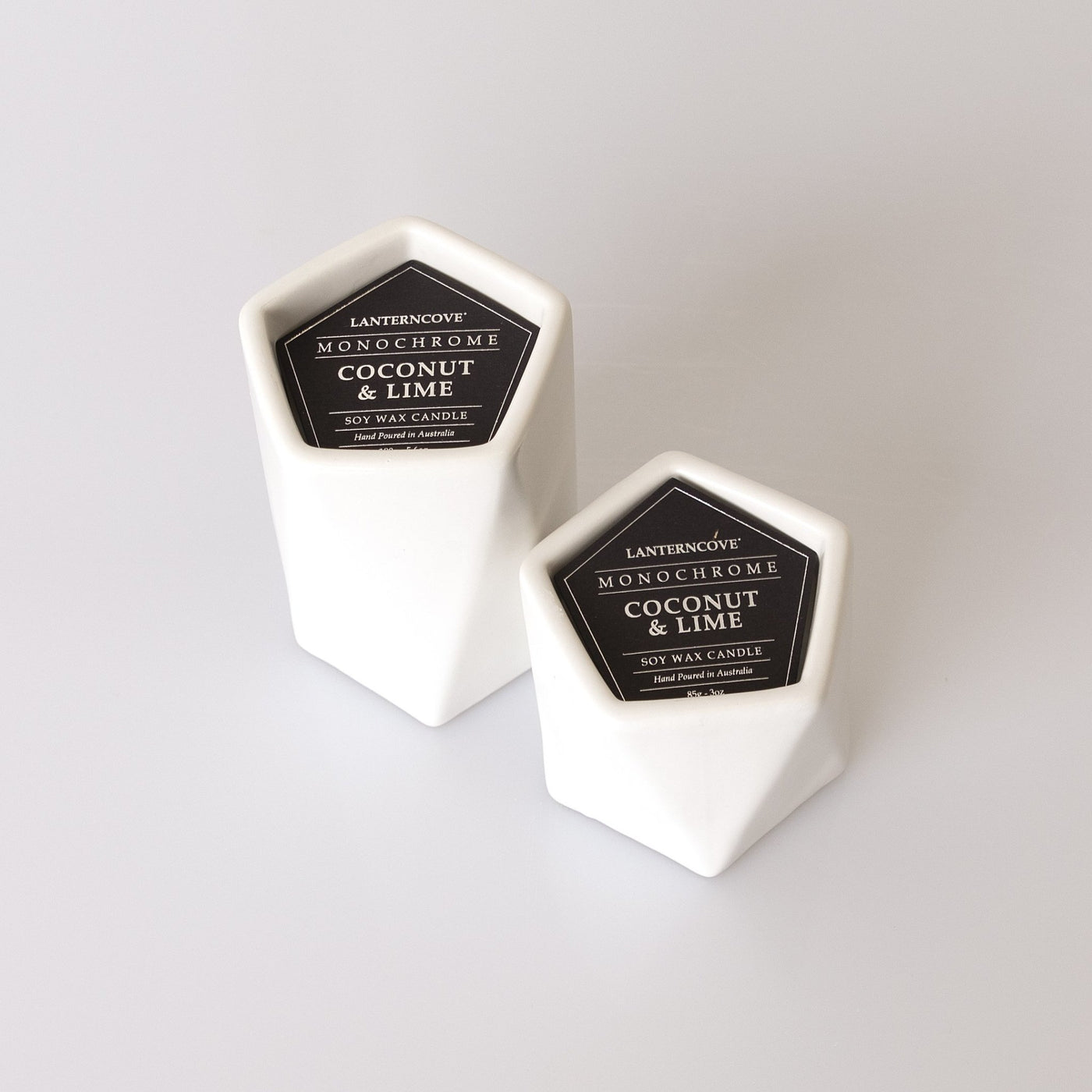 Lantern Cove Monochrome White Coconut and Lime 8oz Soy Candle - Hey Sara