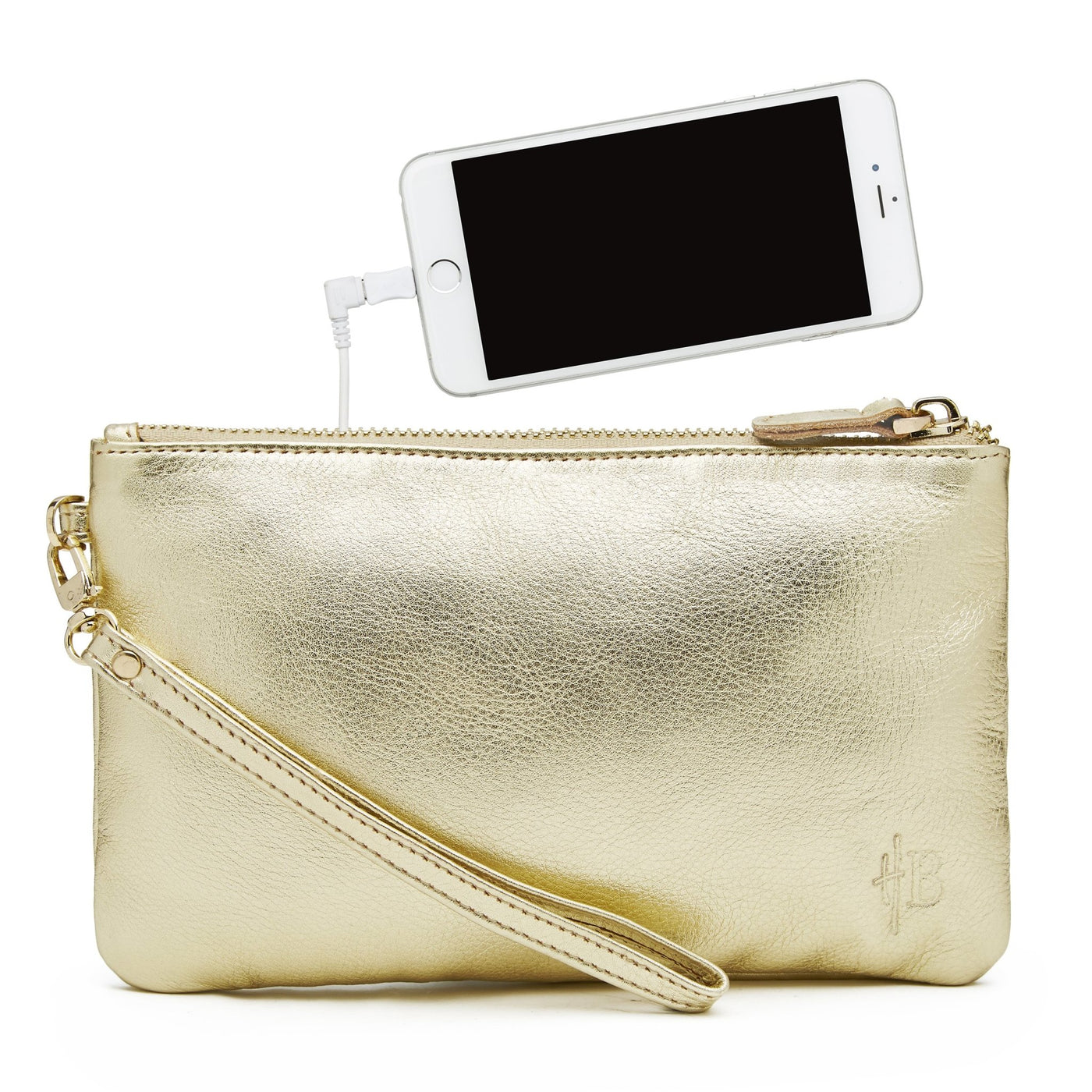 Mighty Purse Phone Charging Wristlet - Gold Shimmer - Hey Sara