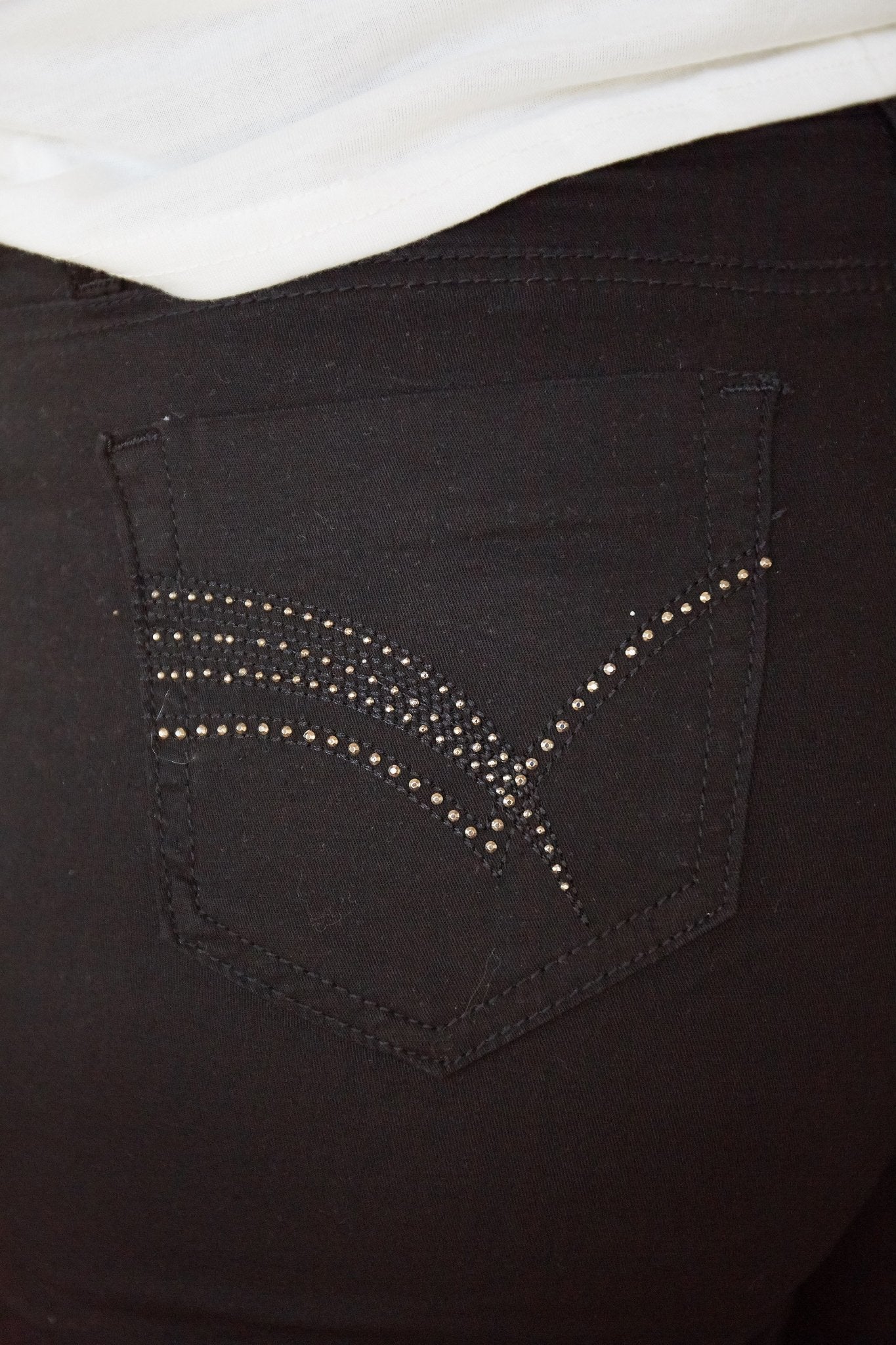 Promises Cotton Stretch Jeans with Diamantes in Black - Hey Sara