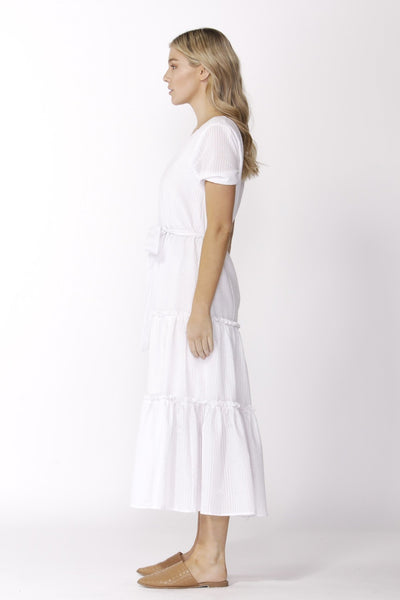 Sass Aurora Midi Dress in White - Hey Sara