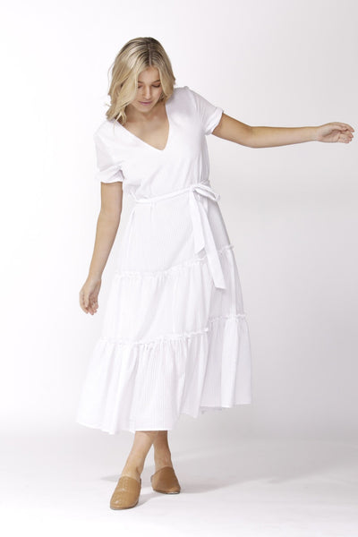 Sass Aurora Midi Dress in White - Hey Sara
