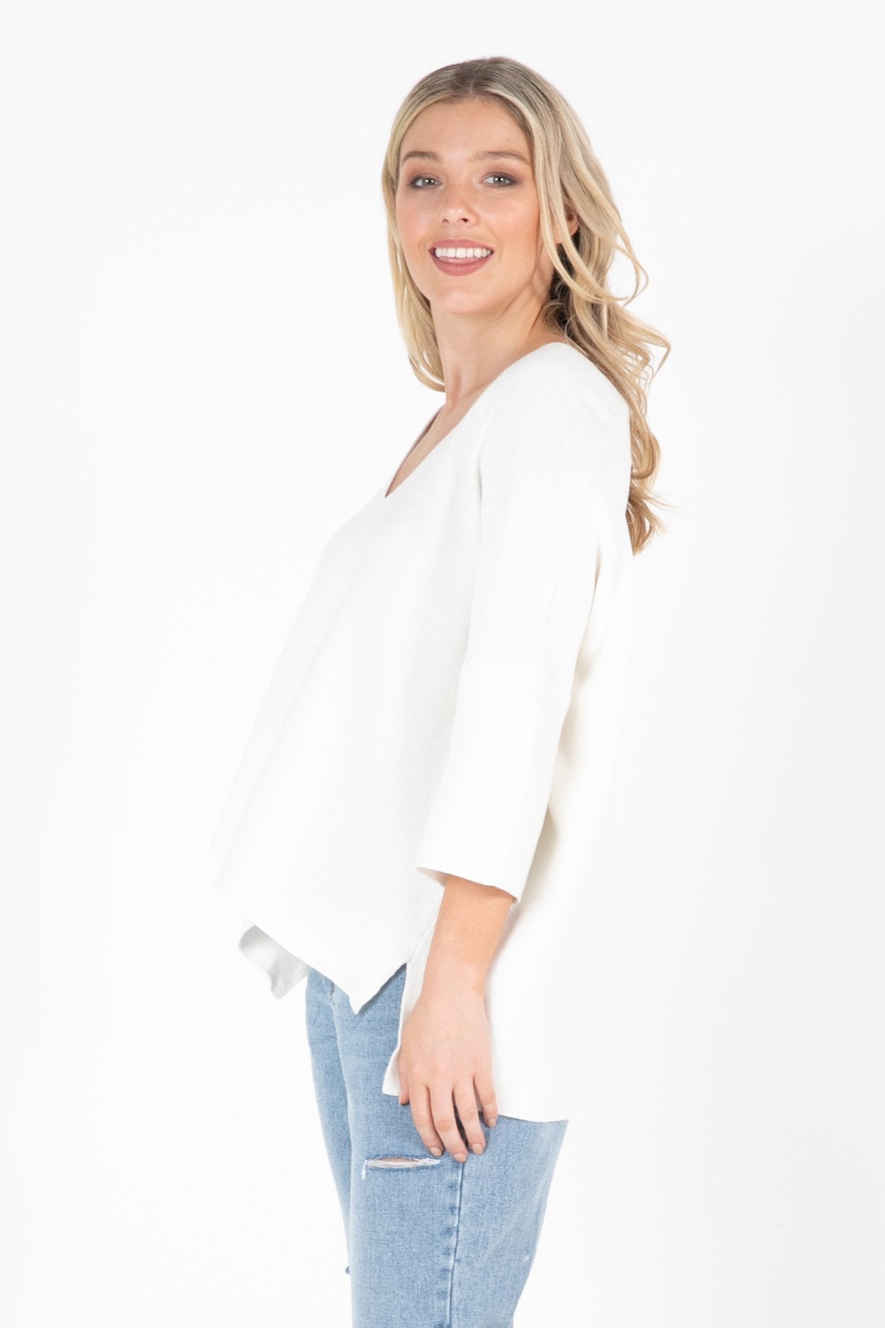 Sass Bodhi Baggy Knit in White - Hey Sara