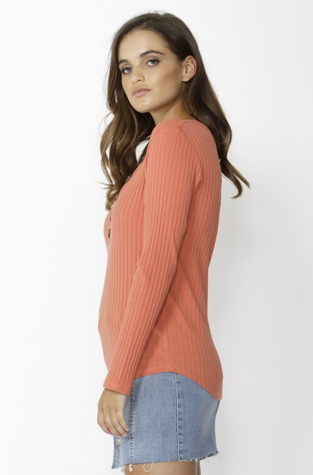Sass Dream Chaser Button Top in Amber - Hey Sara