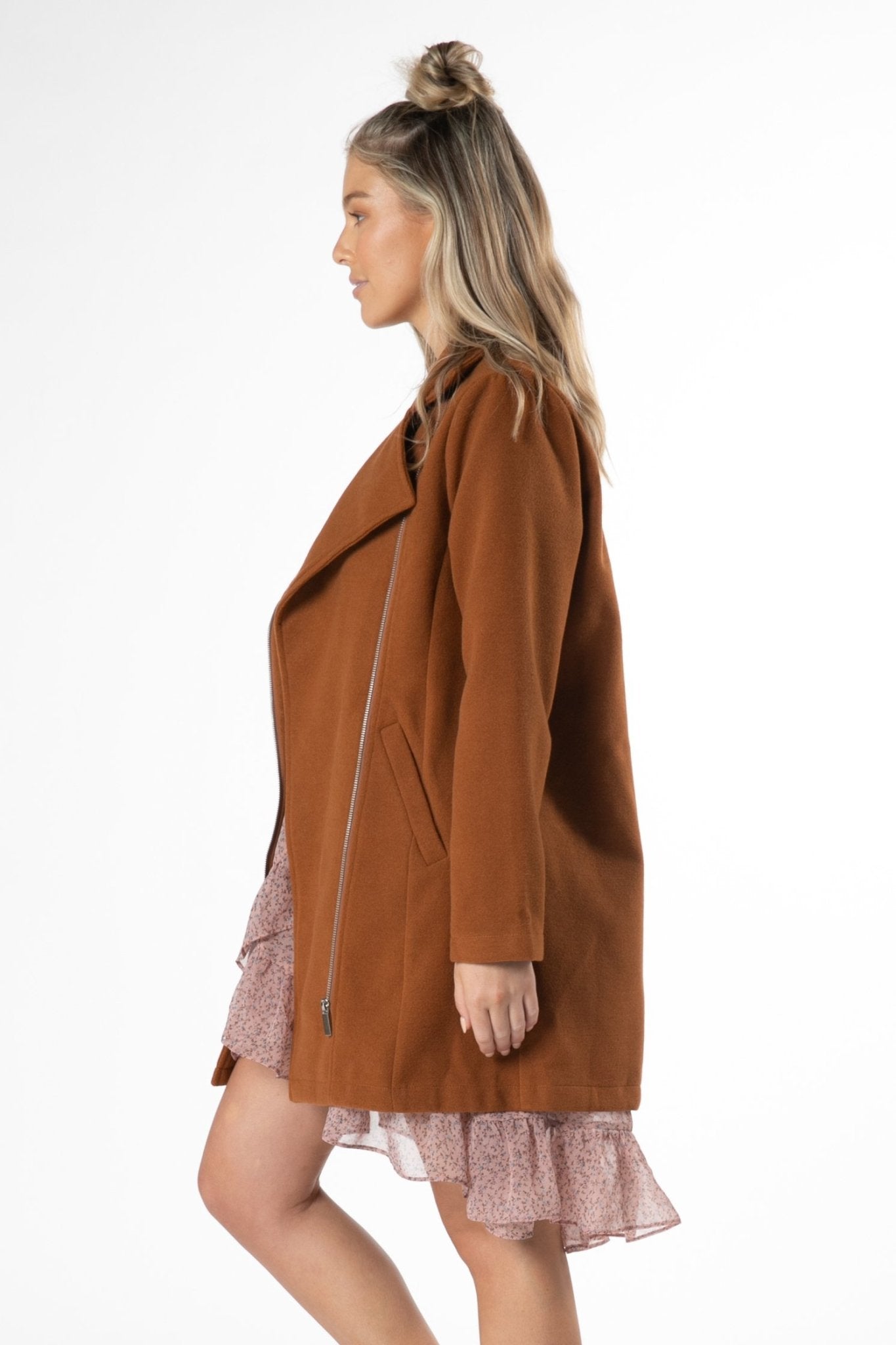 Sass Lydia Double Breasted Jacket in Amber - Hey Sara