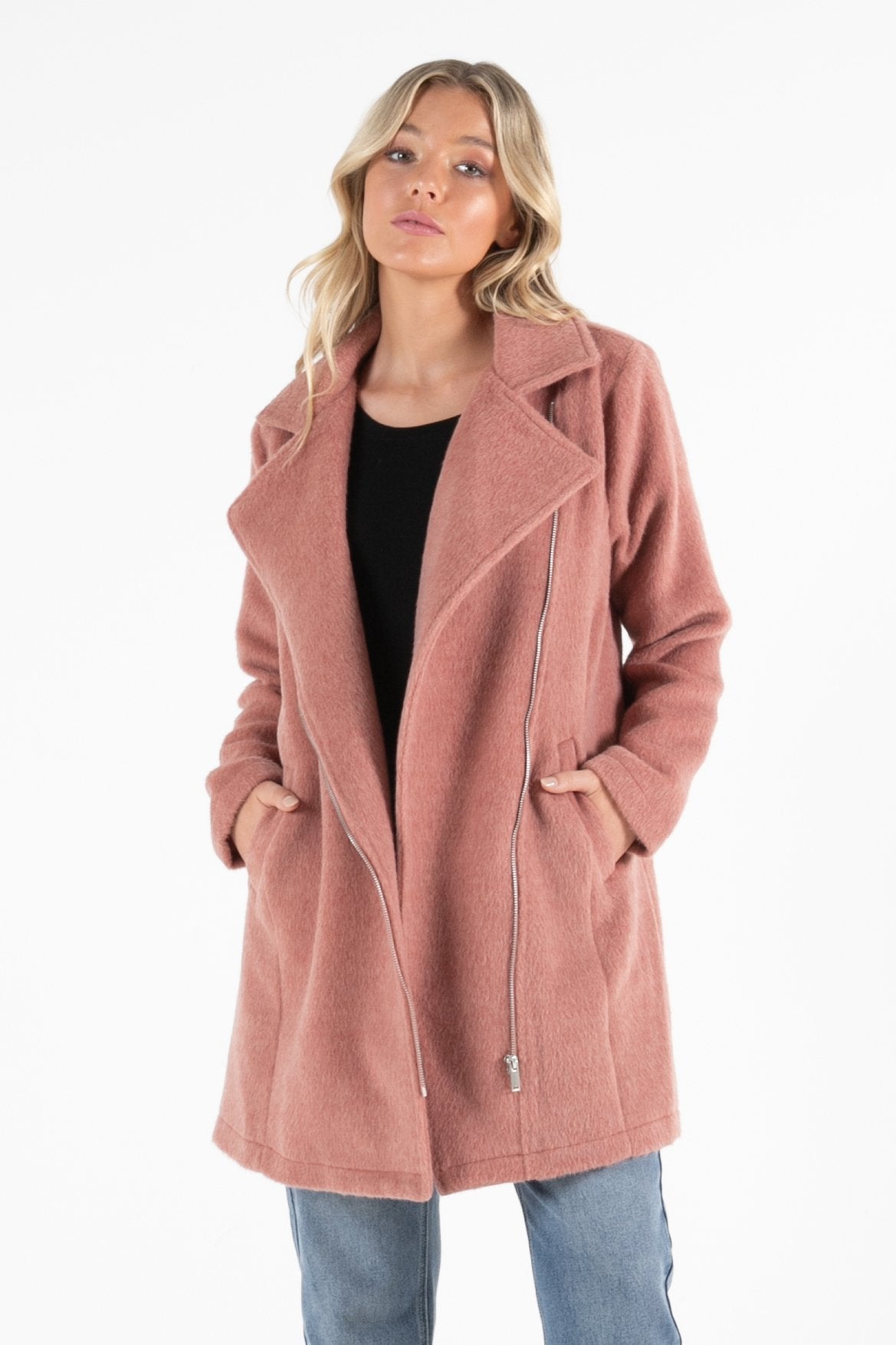 Sass Lydia Double Breasted Jacket in Rosewood Marle - Hey Sara
