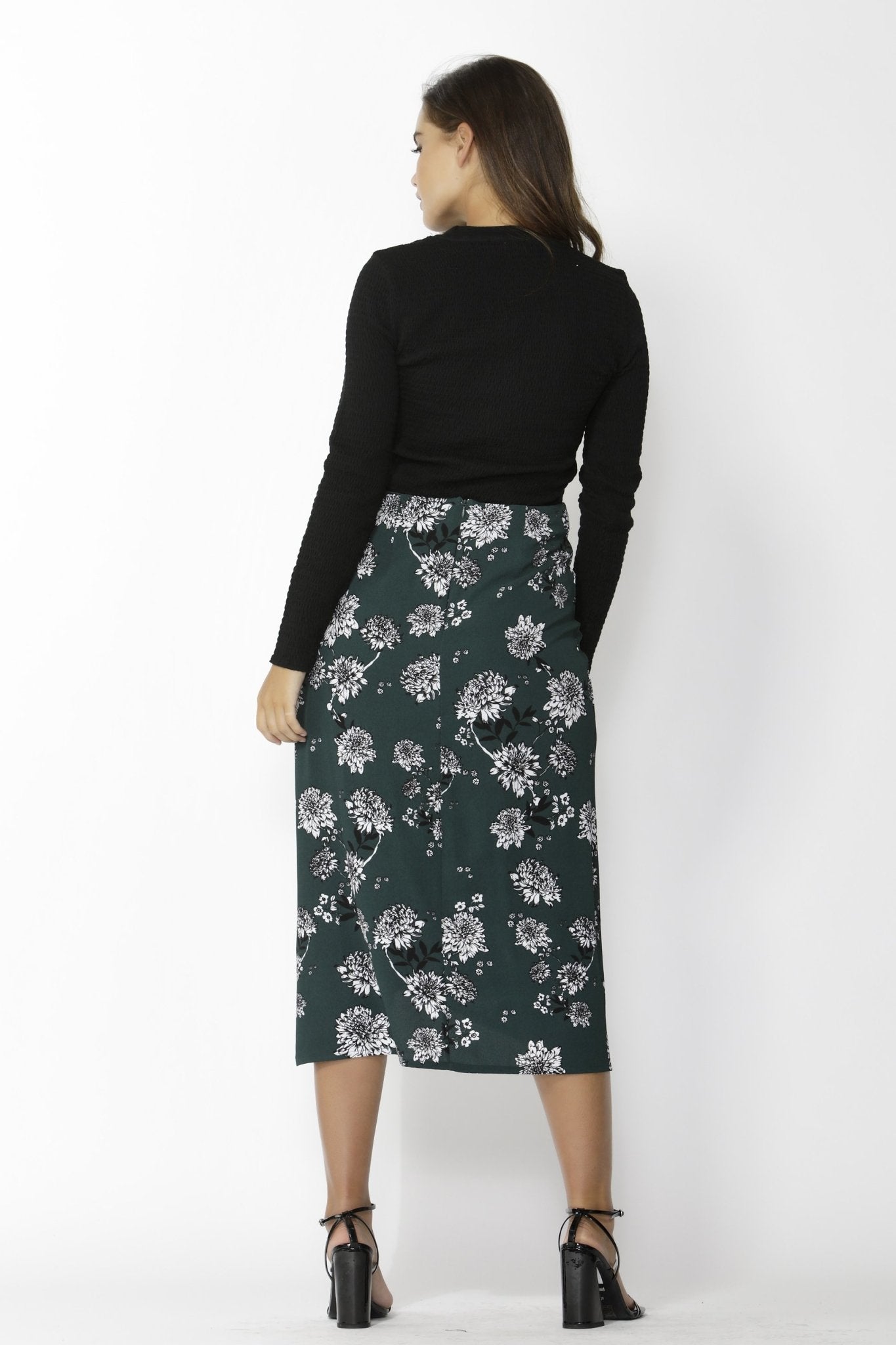 Sass Magnolia Fields Ruched Skirt in Print - Hey Sara