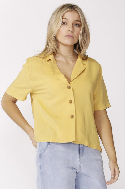 Sass Paradising Buttoned Shirt in Sunflower - Hey Sara
